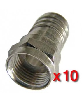 Fiche F à sertir pour câble coaxial 7mm 19/17 V - Colisage 10 pièces