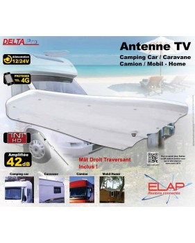 Antenne VHF UHF Caravane Amplifiée DELTA PRO