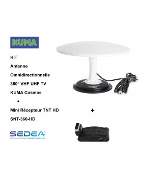 KIT Antenne Omni VHF UHF TV Numérique + Mini Récepteur