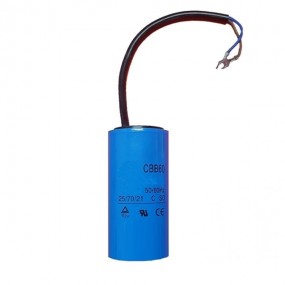 Condensateur Permanent Avec Diélectrique Pour Moteur Monophasé 8UF 450VAC, Connexion Tuyau Electrique Avec Bornes