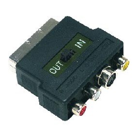 Adaptateur peritel male vers 3 RCA femelle + S video fem.+ Commutation In/Out