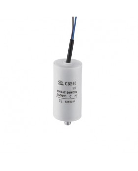Condensateur Permanent Avec Diélectrique Pour Moteur Monophasé 35UF 450VAC M8, Connexion Electrique Par Câble
