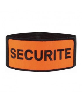 Brassard De Sécurité Noir Orange Fluo, Réglable Par Scratch Elastique, Pour Agent De Sécurité