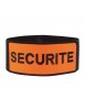 Brassard De Sécurité Noir Orange Fluo, Réglable Par Scratch Elastique, Pour Agent De Sécurité