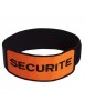 Brassard De Sécurité Noir Orange Fluo, Réglable Par Scratch Elastique, Pour Agent De Sécurité