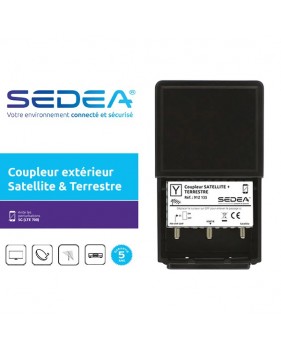 Coupleur Satellite/Terrestre TNT (FM – VHF – UHF) à 2 entrées et 1 sortie Intérieur Extérieur, Filtre 5G LTE 700