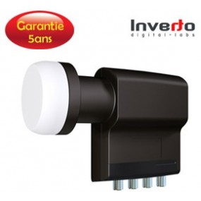 LNB Quad 0.2 dB, 40 mm - Inverto Black Premium - 5 ans de garantie