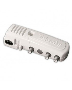 Amplificateur d’appartement 20dB 1 entrée 2 sorties avec télé-alimentation pour DAT1495