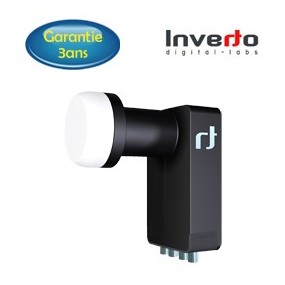 LNB Quad 0.2 dB - 40 mm - Inverto Black Ultra - 3 ans de garantie