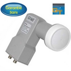 LNB Twin 0.2 dB, 40 mm - GT SAT GTT40 - 3 ans de garantie