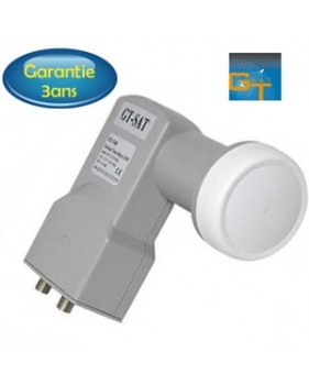 LNB Twin 0.2 dB, 40 mm - GT SAT GTT40 - 3 ans de garantie