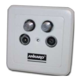 Prise murale 2 sorties pour 2 LNB Twin - TV - Radio