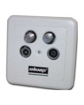 Prise murale 2 sorties pour 2 LNB Twin - TV - Radio