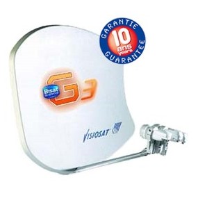 Parabole Multisatellite fibre de verre SMC avec 3 LNB - ASTRA 19.2°E ASTRA 23.5°E ASTRA 28.2°E - Blanc - Visiosat BISAT G3C