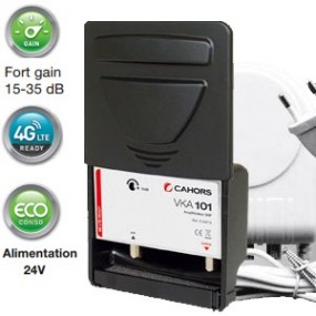 Kit Préamplificateur 1 entrée  UHF 15-35 dB avec alimentation - VISIOSAT CAHORS VKA 101