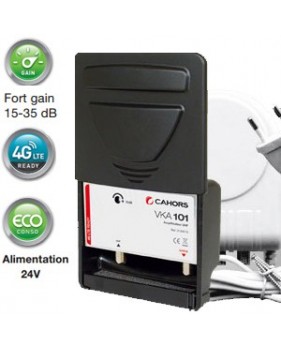 Kit Préamplificateur 1 entrée  UHF 15-35 dB avec alimentation - VISIOSAT CAHORS VKA 101