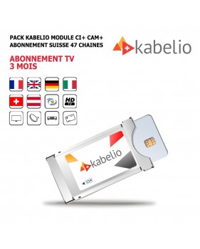 Pack CI+ Cam Module-PCMCIA-Kabelio-3-Mois