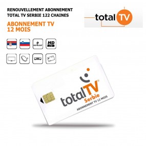 Renouvellement Abonnement Satellite Total Tv 12 Mois, 122 chaînes, Serbes croates, Haute Définition Eutelsat W2