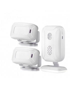 Pack 2 capteurs de mouvement PIR Sonnette de porte Sonnette Sans fil capteurs infrarouge d'ouverture, pour magasin maison