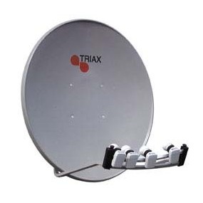 Parabole multisatellite acier 100 cm Triax avec support 4 LNB pour réception satellite multi positions