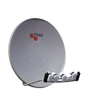 Parabole multisatellite acier 100 cm Triax avec support 4 LNB pour réception satellite multi positions