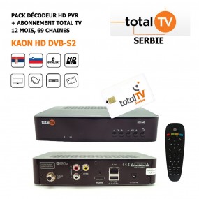 Pack Décodeur + Abonnement Total Tv 12 mois Kaon HD DVB-S2