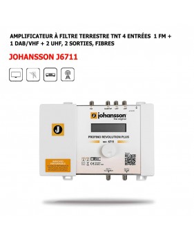 Amplificateur TNT à filtre terrestre 4 entrées 1 FM + 1 DAB/VHF + 2 UHF, 2 Sorties, Fibres, Centrale Processeur Profino