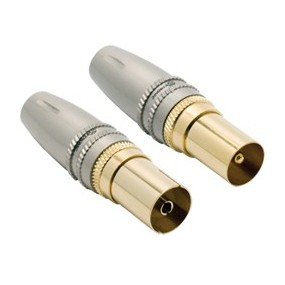 Fiche TV blindee mâle9,52 mm + Fiche TV blindee Femelle 9,52mm - METRONIC