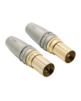 Fiche TV blindee mâle9,52 mm + Fiche TV blindee Femelle 9,52mm - METRONIC