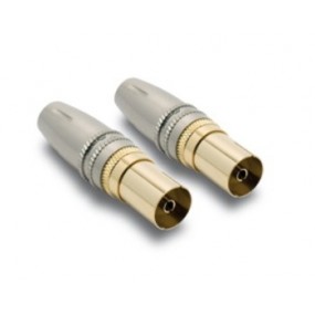 2 Fiches TV Blindees Femelles - 9,52mm - METRONIC