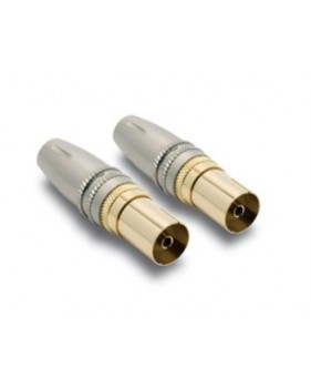 2 Fiches TV Blindees Femelles - 9,52mm - METRONIC