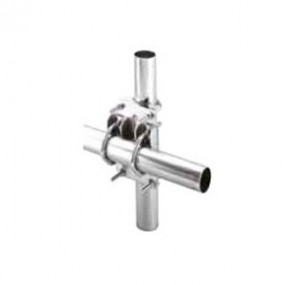 Fixation universelle pour 2 tubes paralleles ou a 90° Ø 25 à 50