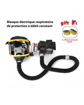 Kit Système Masque Respiratoire à gaz Débit constant Electrique + 2x Filtres Chimiques de respirateur de cartouche de gaz RC203