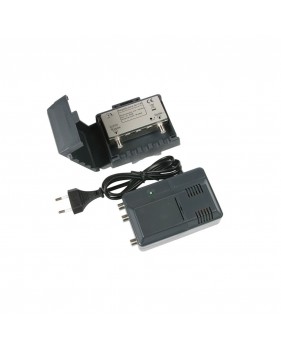 Kit Préamplificateur UHF d'antenne Réglable Etanche + Alimentation 220V Optex 010053 intérieur - 1 entrée 1 sortie, Gain 20-38dB