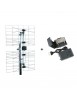Kit Antenne Panneau UHF Extérieure TNT HD + Préampli Etanche UHF Réglable 1 entrée 1 sortie + Alimentation 220V
