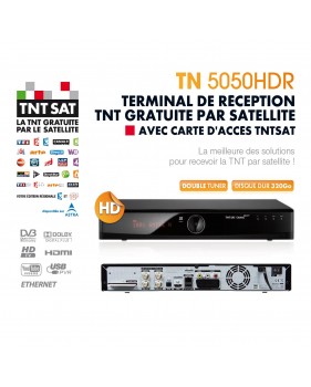 Décodeur Double Tuner Satellite HUMAX TN5050HDR 320 Go - Carte TNTSAT Incluse, TimeShift, Deux enregistrements en même temps