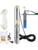 Pompe Immergée pour Puits 190 L /min 57 m Pompe à Eau pour Puits Profond en Acier Inox, Électrique 1100 W Submersible Automatiqu