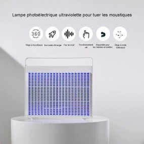 Lampe anti-moustiques électrique LED SANS FIL 1800V 406cm2 1,2W, choc électrique, aspiration, piège à mouches, pour la maison