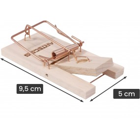 Piège à Souris en Bois Réutilisables: Pour éliminer les intrus un par un, efficacement et Sans Effort/Taille 9.5x5x1.5cm, Poids