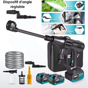 Nettoyeur Haute Pression Sans Fil , 3500W, 4.1 L/min à 200 Bars, 6 en 1, avec 2 Batteries et un dispositif d'angle réglable 360°