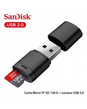 Carte Micro TF SD classe 10 SanDisk avec lecteur USB 2.0 - originale, carte mémoire pour tout support numérique