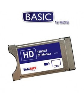 Abonnement Télésat Basic - 61 Chaînes - 12 mois + Module CI Mediaguard