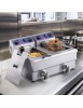 Friteuse Électrique Commerciale Friteuse à Huile 2 Cuves Acier Inox 12L 6000 W - Pour Restaurants Supermarchés Fast-foods Snack-