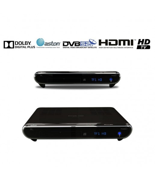 Décodeur récepteur TNT Aston DIVA HD Easy FRANSAT - 3D RADIO Time shifting HDMI Péritel Audio RCA 2 lecteurs de carte