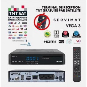 Décodeur Récepteur Satellite HD Servimat Vega 3 S.C TNTSAT avec Ports HDMI
