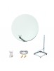 Kit Antenne Parabole 75 cm fibre + Support balcon Acier 1m pour dalle béton 50X50cm + LNB single + Câble coax 25m + 2 fiches F