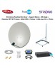 Kit Parabole 80cm Acier + Support Balcon + LNB Single + Décodeur SRT7407 Fransat + Câble HDMI + Pointeur + Câble Coax 25m + 2 fi