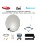 Kit Parabole 80cm Acier + Support Balcon + LNB single + Décodeur DS81 TNTSAT + Câble HDMI + Pointeur + Câble coax 25m + 2 fiches