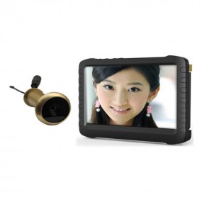 Kit Caméra 5.8 G Sans Fil pour Judas de Porte TE850H + Récepteur DVR de Non-brouillage - 5.8 GHz, 720P, Grand angle 90°, Ecran 5