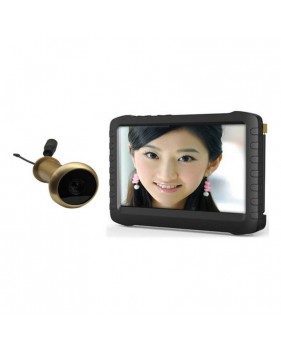 Kit Caméra 5.8 G Sans Fil pour Judas de Porte TE850H + Récepteur DVR de Non-brouillage - 5.8 GHz, 720P, Grand angle 90°, Ecran 5